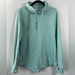 Women's L.L.Bean Teal Cozy Mixed-Knit Pullover